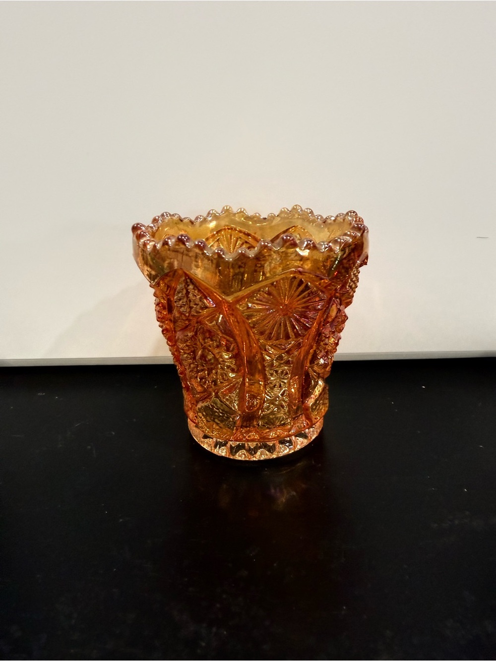 Amber Carnival Glass Decorative Glass